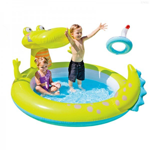 استخر بادی کودک اینتکس intex طرح تمساح با آبپاش مدل 57431-اسباب بازی